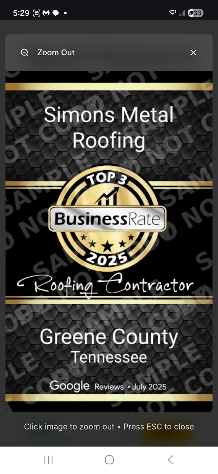 Simons Metal Roofing project